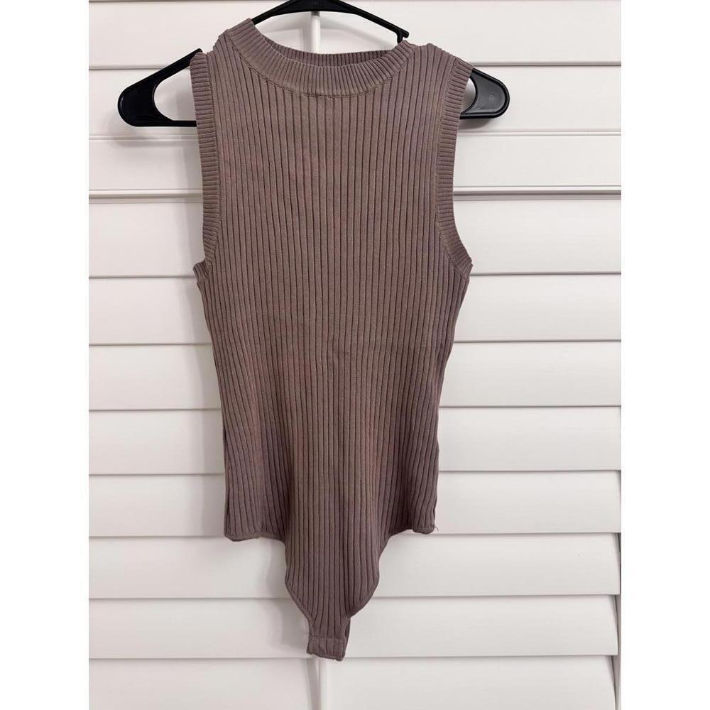 Altar’d state brown ribbed bodysuit size Medium